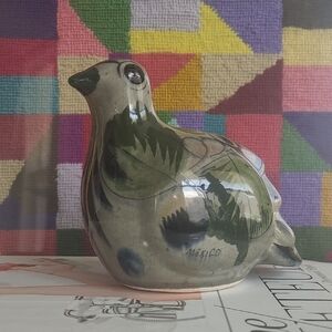 VINTAGE MEXICAN TONALA BIRD FIGURINE
